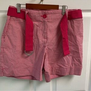 Talbots Pink Gingham Casual Chino Shorts Size 8P Brand NWT Stretch Barbiecore